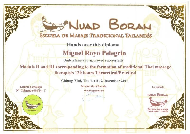 Titulacion de masajista tailandes